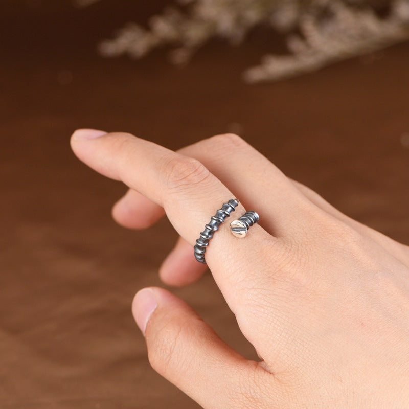S925 Silver Zen-Inspired Curved Nail Ring – Tribute to the Working Hands | Zen Ara Grove