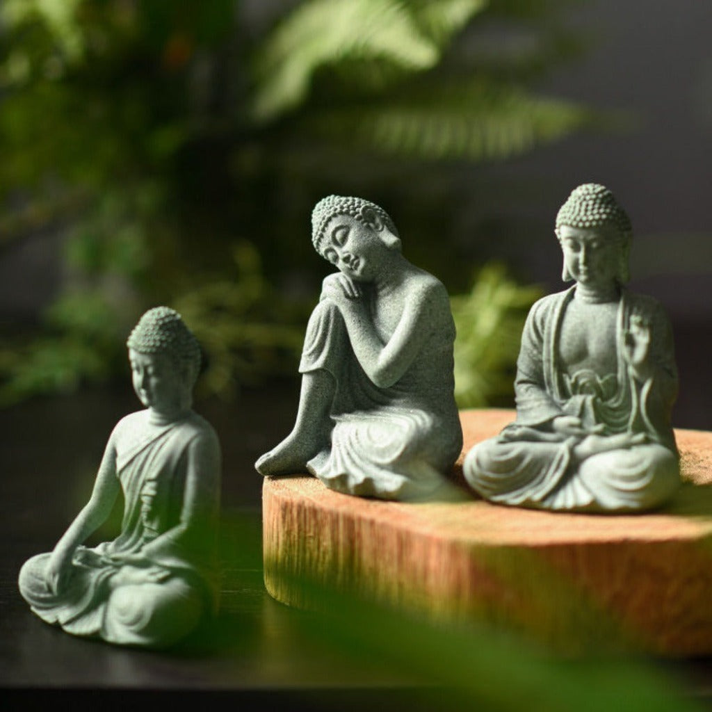 Qing Sandstone Buddha Statue for Zen Space | Zen Ara Grove