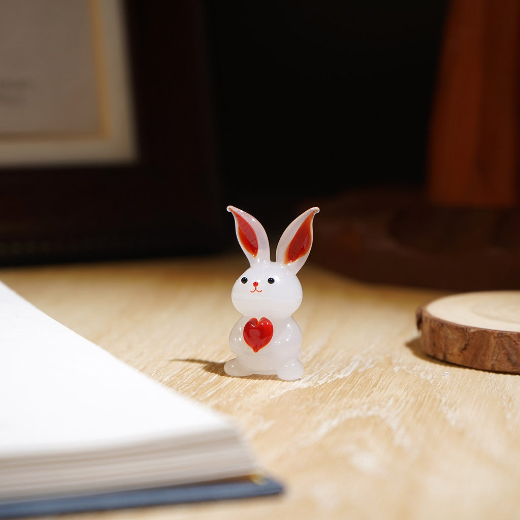 "Bunny Gathering"Handcrafted Glass Figurines – A Scene of Joy and Innocence  | Zen Ara Grove