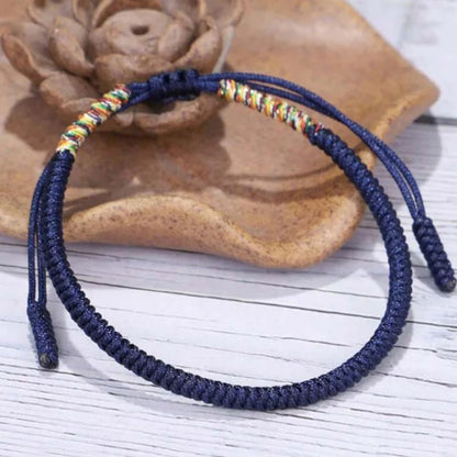 Handmade Diamond Knot Cord Bracelet – Blue & Green with Irregular Copper Bead | Zen Ara Grove