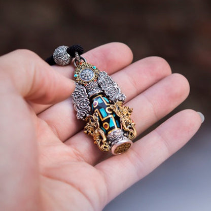 Nine-Eyed Dzi Bead Buddhist Pendant – Symbol of Protection & Enlightenment | Zen Ara Grove