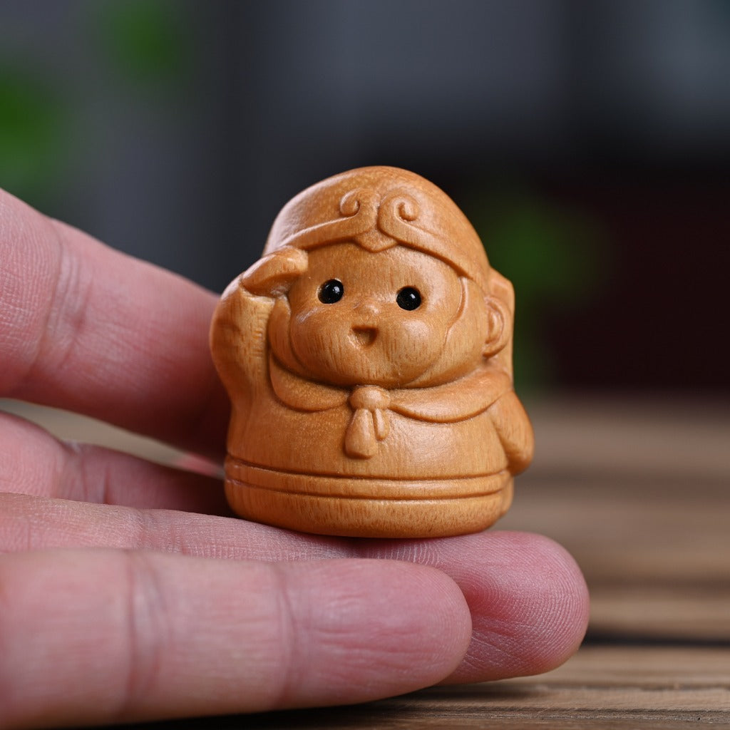 Monkey King Sun Wukong & Three Companions Cypress Wood Figurines | Zen Ara Grove