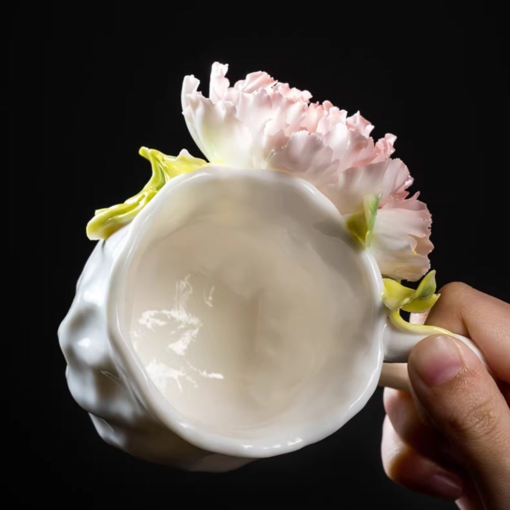 Limited Time Offer · Handcrafted Heritage Ceramic Flower Cup – Blossoms Alive on Porcelain | Zen Ara Grove