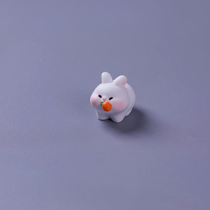 Cute Foraging Bunny Miniature Figurine – Handmade Micro Landscape Decor  | Zen Ara Grove