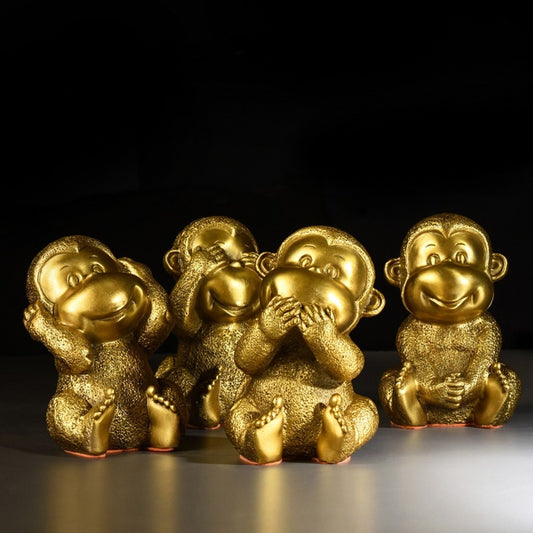 Zodiac Brass Monkey Statues – "Four-Nos" Wisdom & Mindfulness Décor | Zen Ara Grove