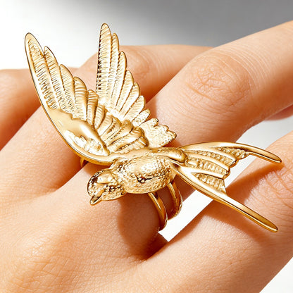 Adjustable Stainless Steel Peace Dove Ring – Symbol of Hope and Harmony | Zen Ara Grove