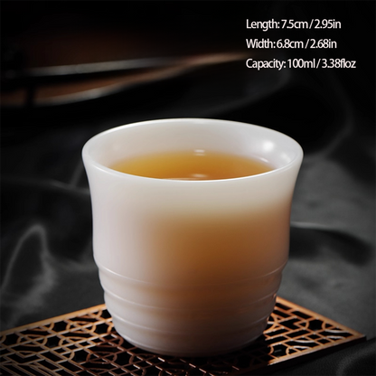 Ivory-White Glazed Artisan Teacup – Silky Smooth Finish, Cool to the Touch | Zen Ara Grove