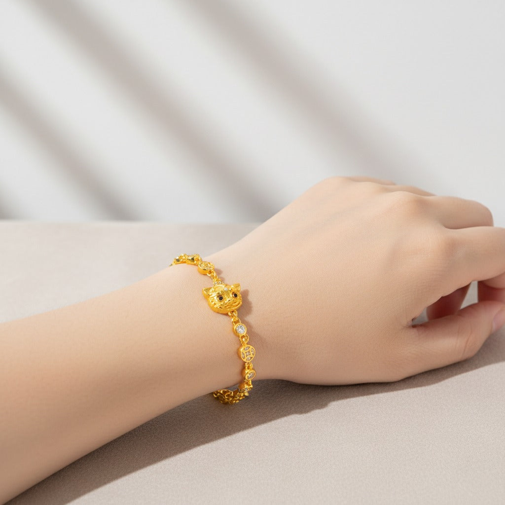 Gold-Plated Pixiu Wealth Bracelet | Zen Ara Grove