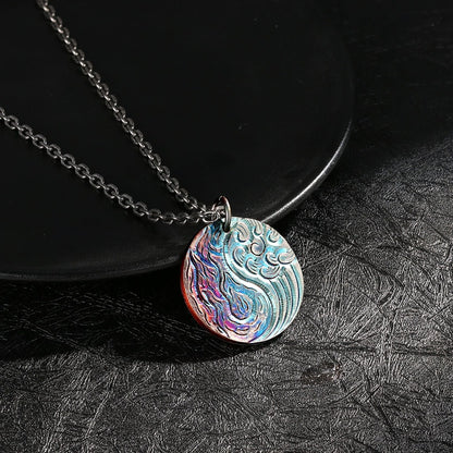 Yin Yang Silver Pendant with Fire & Water Elements – Balance & Harmony | Zen Ara Grove