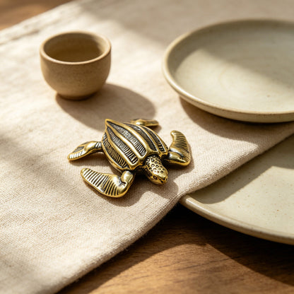 Handcrafted Brass Sea Turtle Figurine – A Symbol of Longevity and Protection | Zen Ara Grove