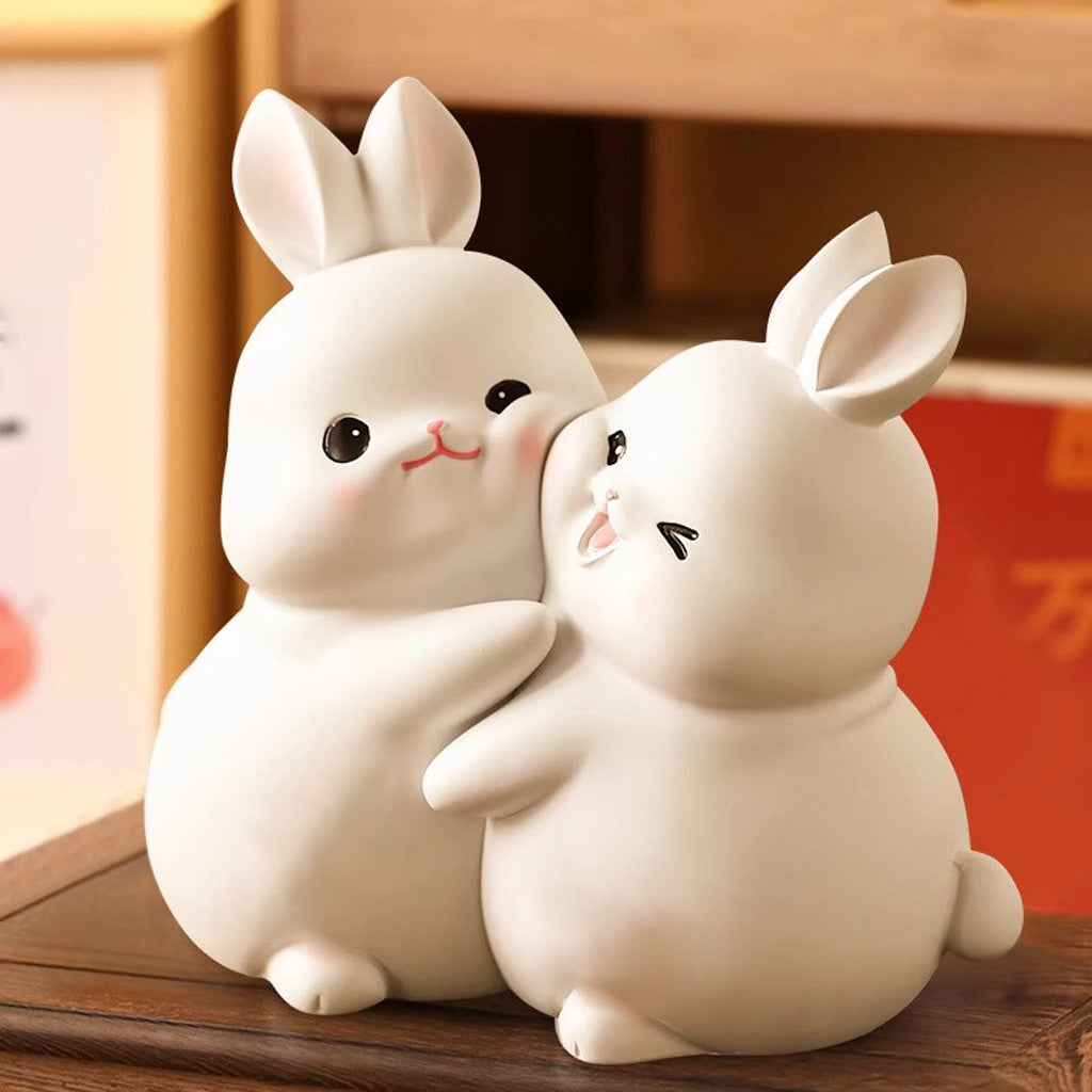 Bunny & Duck Hug Figurine Set – Symbol of Warmth & Blessing | Zen Ara Grove