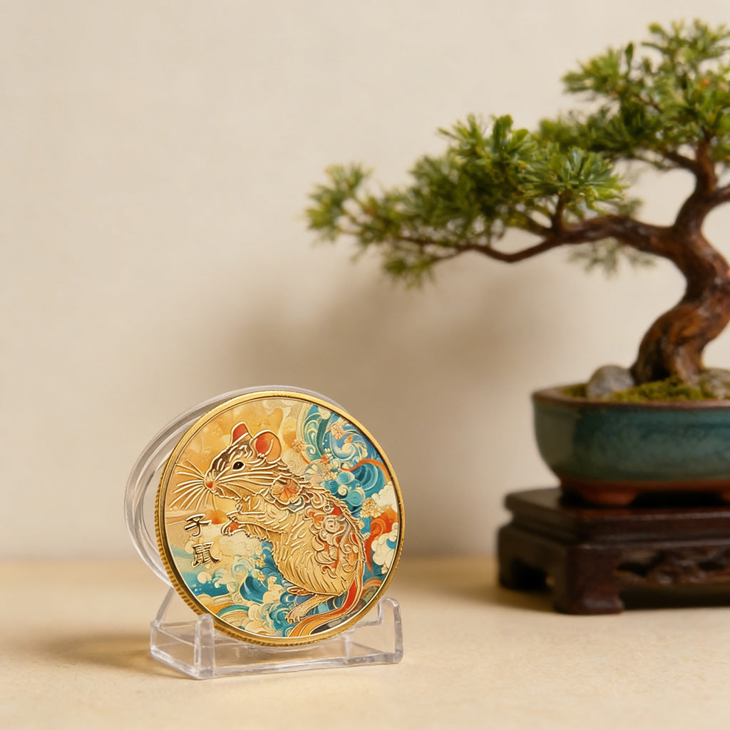 Colorful 12 Zodiac Challenge Coin Collection – Fortune & Harmony | Zen Ara Grove