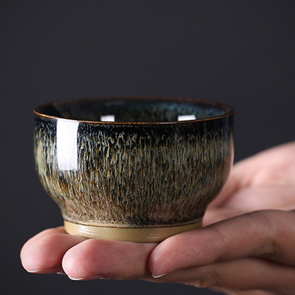 Handcrafted Kiln‑Change Ceramic Teacup with Zodiac Animal Motifs for Good Fortune | Zen Ara Grove
