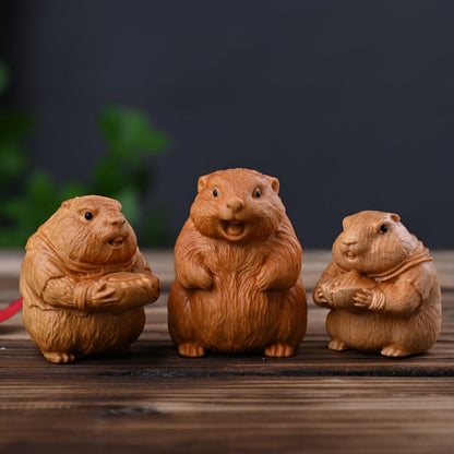 Handcrafted Marmot Desk Ornament – Premium Golden Sandalwood & Juniper Blend | Zen Ara Grove