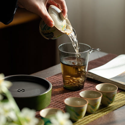 Hand-Painted Orchid Ceramic Tea Cup | Zen Ara Grove