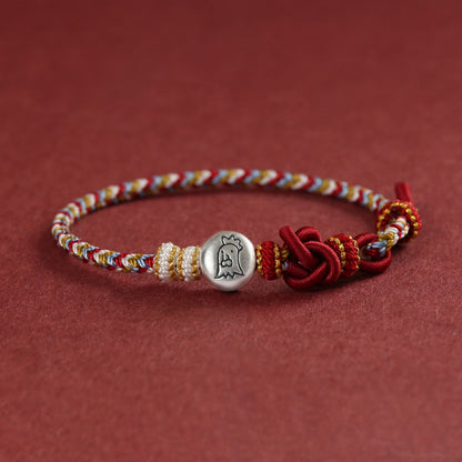 999 Silver 12 Zodiac Bead Braided Multi‑Color Adjustable Bracelet –Fortune & Peace | Zen Ara Grove