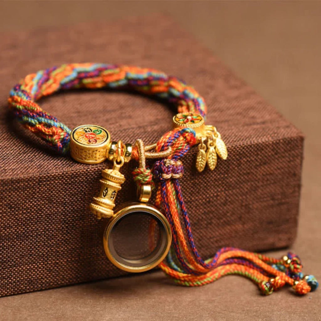 Spin Your Luck Bracelet: Handwoven Color Strings with Secret Charms