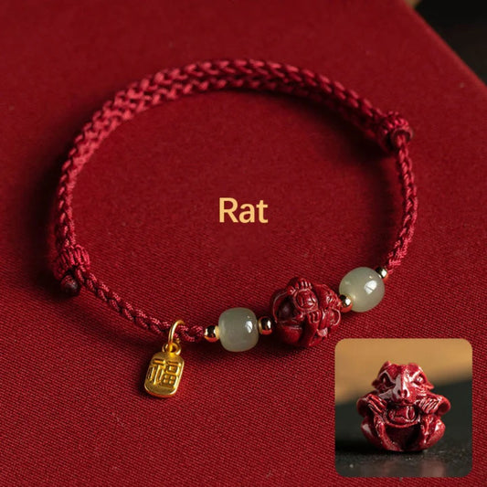 Handmade Adjustable Red Cord Bracelet – 12 Chinese Zodiac for Good Fortune | Zen Ara Grove