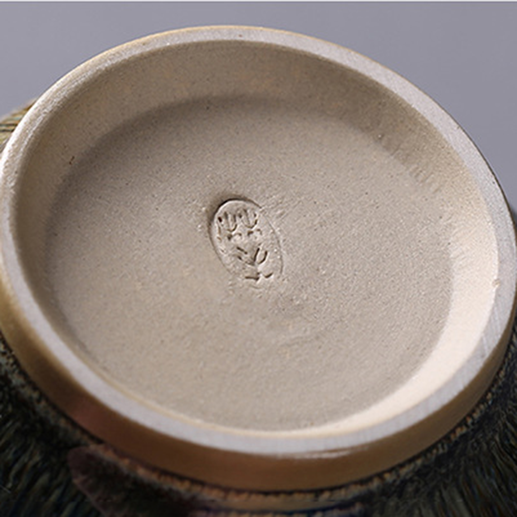 Handcrafted Kiln‑Change Ceramic Teacup with Zodiac Animal Motifs for Good Fortune | Zen Ara Grove