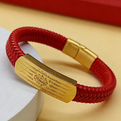 Orange Taisui Talisman Titanium Bracelet – Symbol of Protection and Courage | Zen Ara Grove