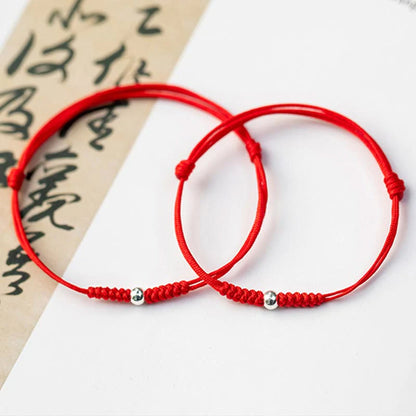 Adjustable Red Cord Bracelet with Square or Round Bead — Love & Courage