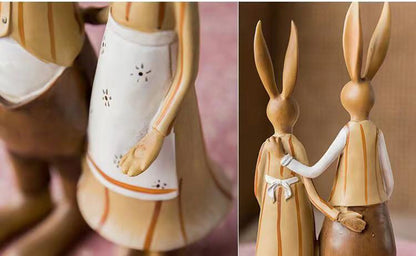 Bunny Family Figurine Set – Handcrafted Rabbits Symbolizing Love, Warmth & Togetherness | Zen Ara Grove