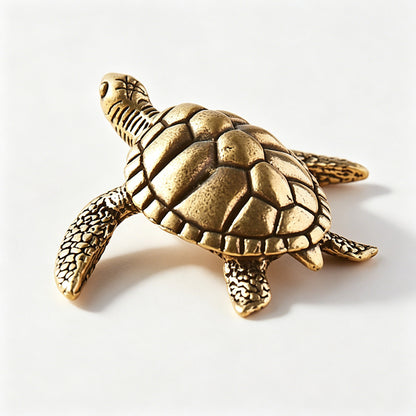 Handcrafted Brass Sea Turtle Figurine – Longevity & Protection | Zen Ara Grove