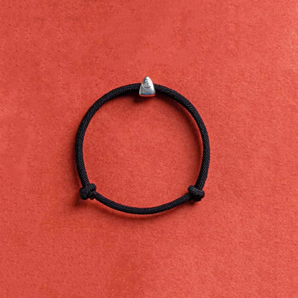 Adjustable Hand-Braided S925 Sterling Silver Fu Bracelet — Blessing & Strength