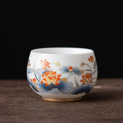 Milky White Porcelain Mug with Dragon and Phoenix Motif – Elegant & Durable | Zen Ara Grove
