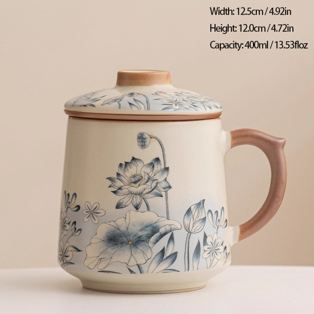 Ru Kiln Glaze Ceramic Teacup – Animal & Nature Motifs, Symbol of Harmony and Good Fortune | Zen Ara Grove