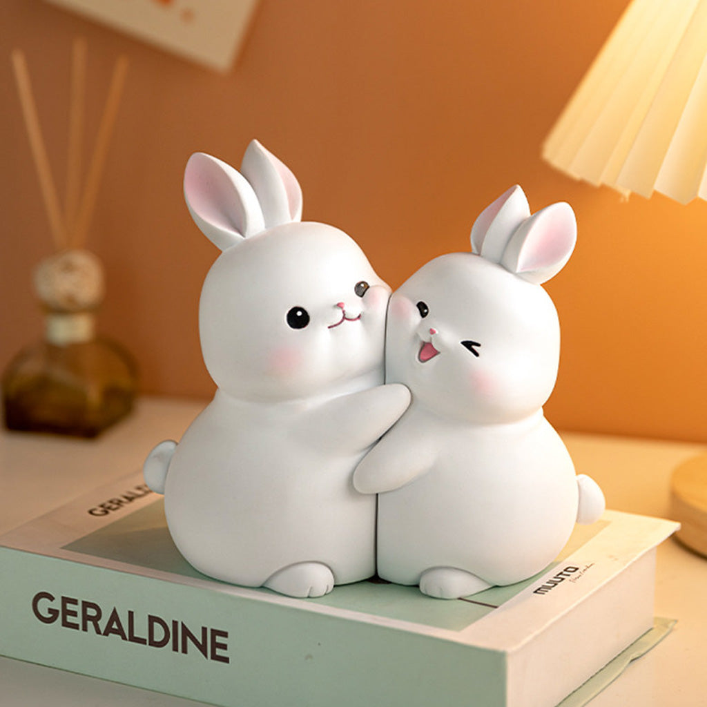 Bunny & Duck Hug Figurine Set – Symbol of Warmth & Blessing | Zen Ara Grove
