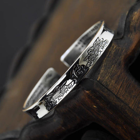 Vintage Lotus Buddha Bangle - Inner Sutra