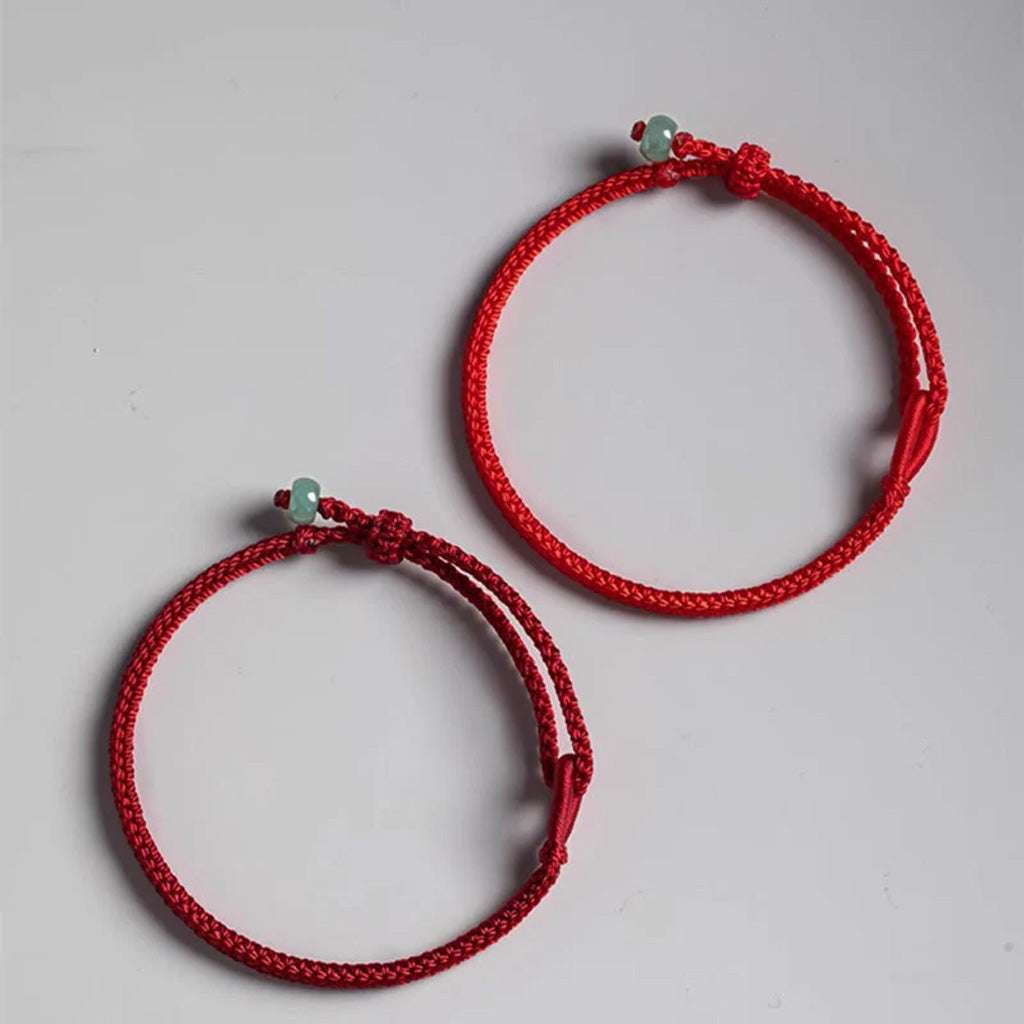Adjustable Woven Cord Bracelet with Green Accent Bead — Hope & Good Wishes
