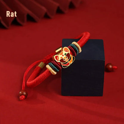 S925 Sterling Silver Chinese Zodiac Red String Bracelet – Handwoven Adjustable Lucky Charm | Zen Ara Grove