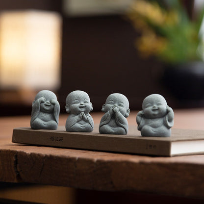 Limited-Time Offer — The Four Little Zen Monks 4-Piece Set | Save 60% | Zen Ara Grove
