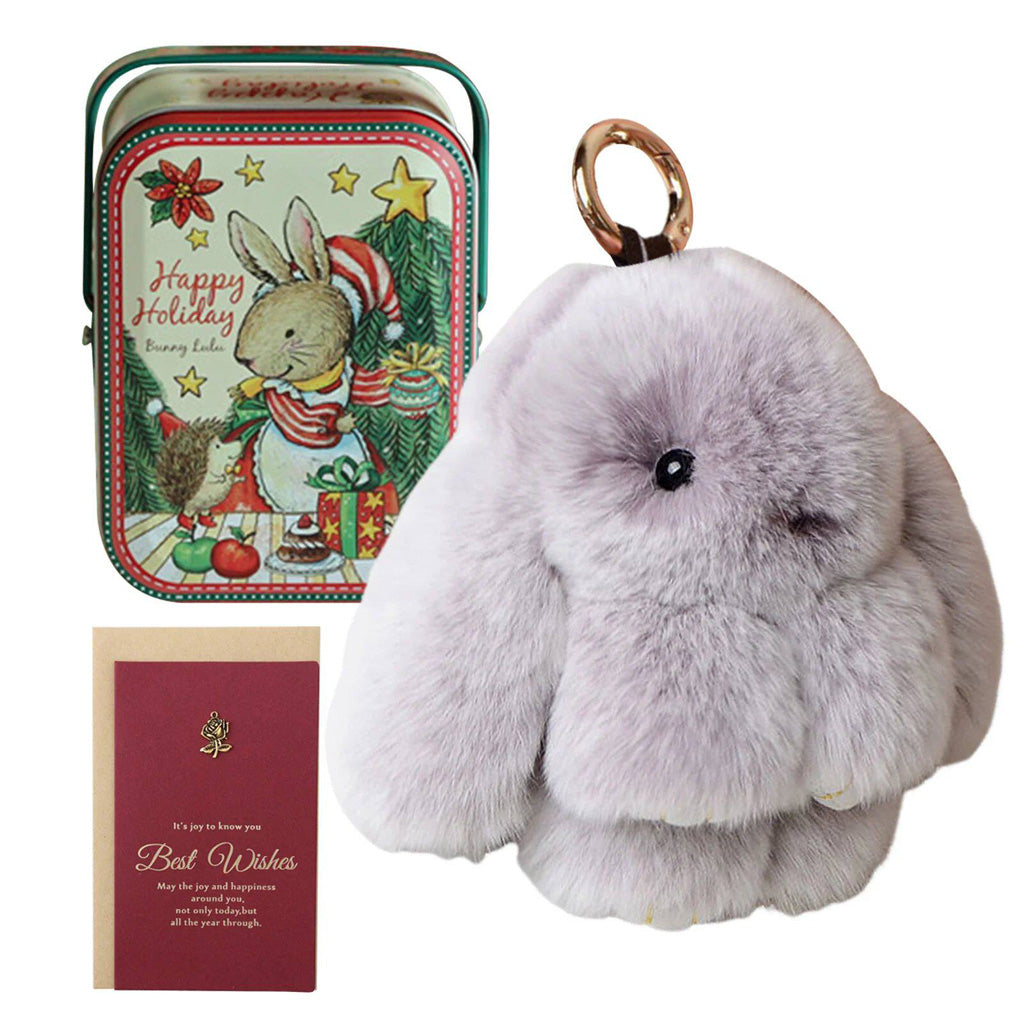 Fluffy Bunny Keychain – Symbol of Warm Blessing | Zen Ara Grove