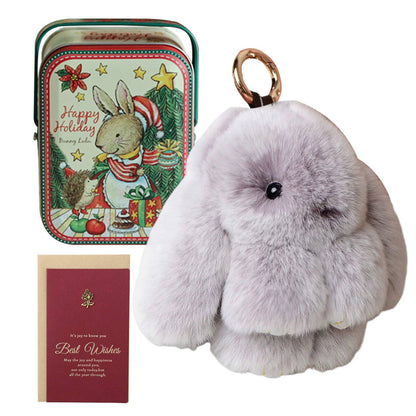 Fluffy Bunny Keychain – Symbol of Warm Blessing | Zen Ara Grove