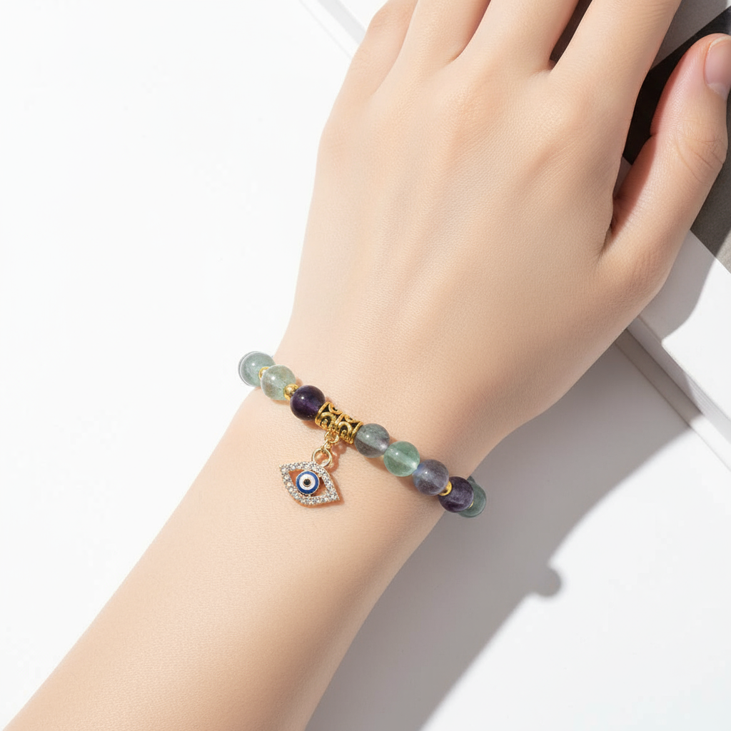$9.99 LIMITED TIME OFFER Evil Eye Protection Crystal Bracelet | Zen Ara Grove