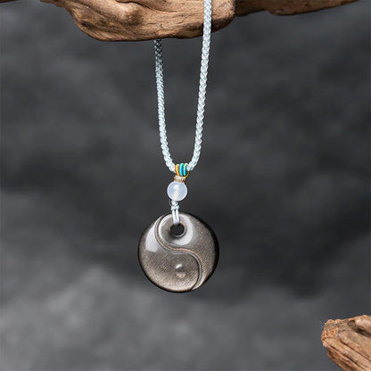 LIMITED TIME OFFER | Silver Obsidian Taiji Pendant  –  Balance and Harmony | Zen Ara Grove