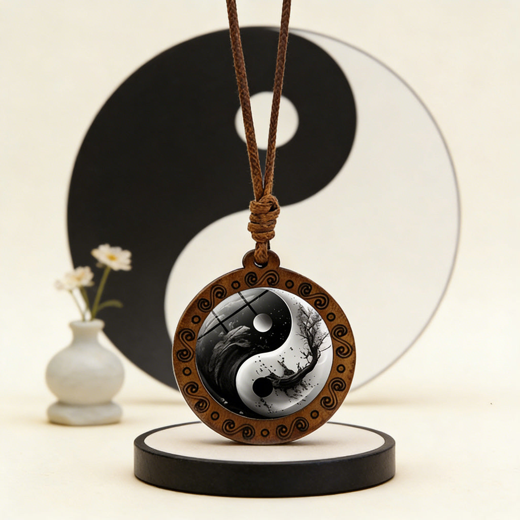 Limited Time Offer · Yin-Yang Galaxy Wood Necklace – Balance & Harmony | Zen Ara Grove
