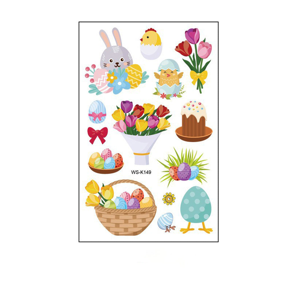 Waterproof Cartoon Rabbit and Egg Tattoo Stickers – Fun & Celebration | Zen Ara Grove