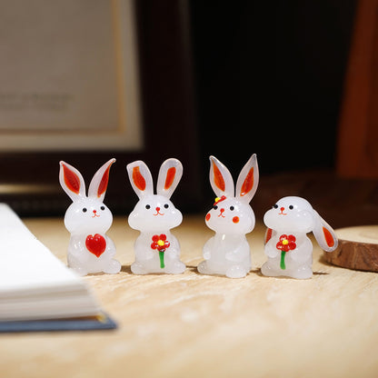 "Bunny Gathering"Handcrafted Glass Figurines – A Scene of Joy and Innocence  | Zen Ara Grove