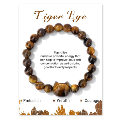 TODAY ONLY! Maine Coon Cat Bracelet – Tiger’s Eye Beads with Gentle Guardian Charm | Zen Ara Grove
