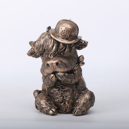 Western-Style Resin Highland Cows – "See No Evil, Hear No Evil, Speak No Evil"Home Decor | Zen Ara Grove