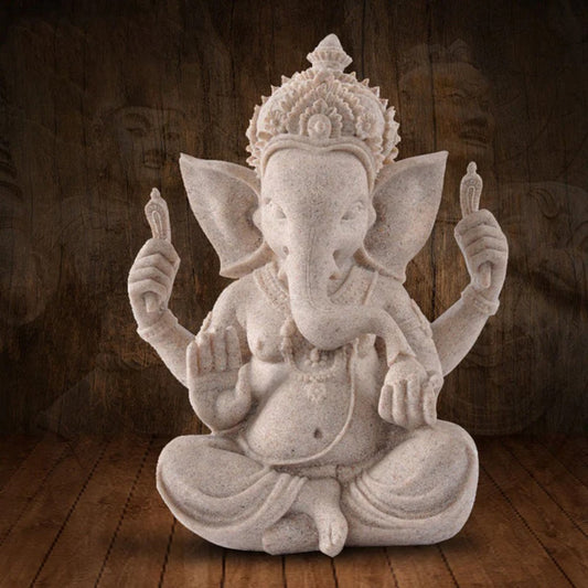 Sandstone Ganesha Statue – Symbol of Wisdom and Good Fortune | Zen Ara Grove