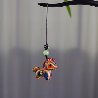 Handcrafted Wooden Horse Keychain –Luck & Protection | Zen Ara Grove
