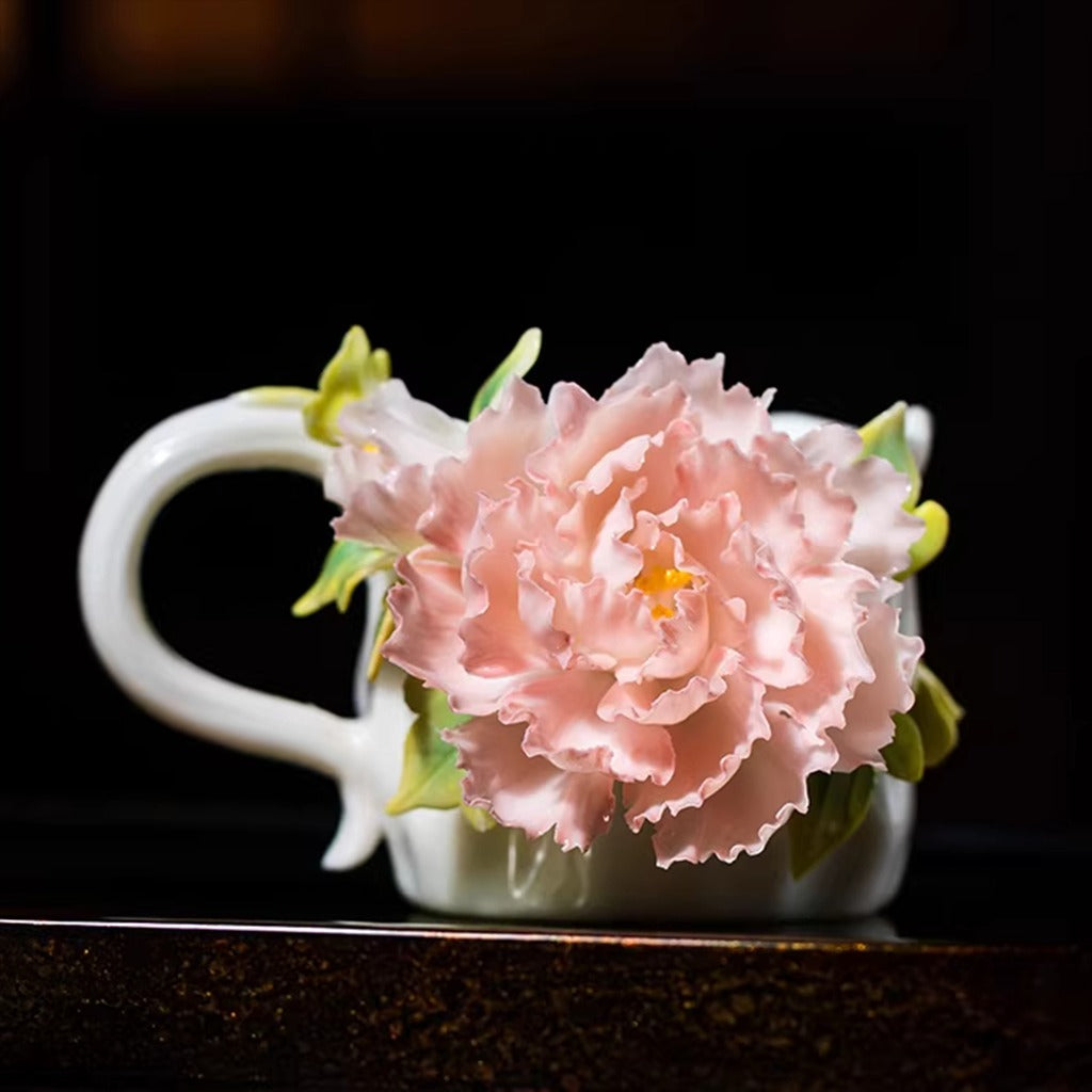 Limited Time Offer · Handcrafted Heritage Porcelain Cup – Iris Blossoms Growing from the Surface | Zen Ara Grove