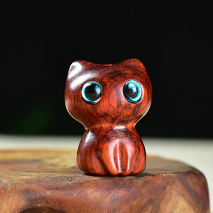 Ebony Wood Small Leaf Red Sandalwood Cute Cat Animals Calm Decoration | Zen Ara Grove