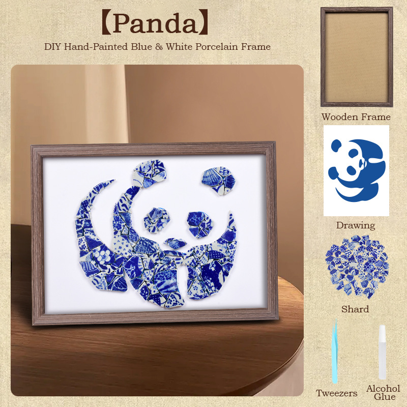 Handmade DIY Blue and White Porcelain Mosaic Ceramic Painting | Zen Ara Grove