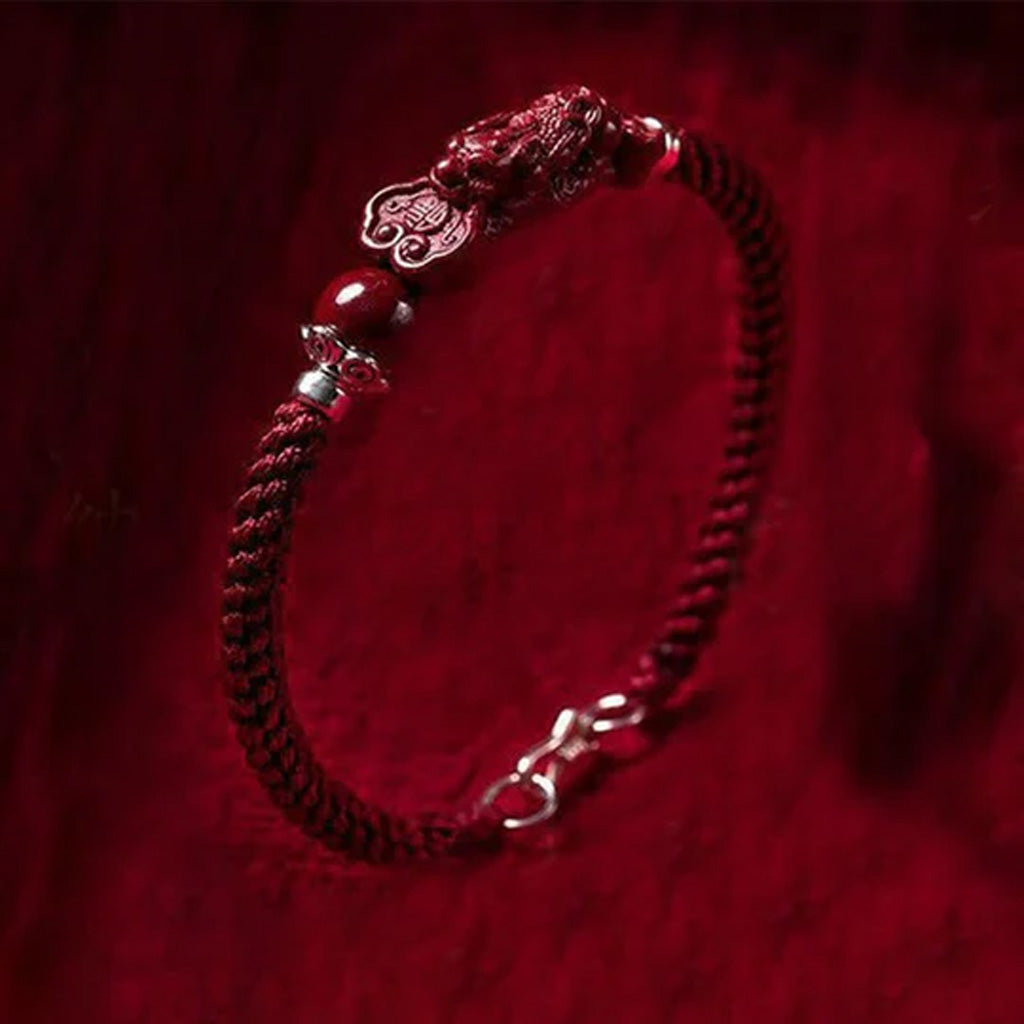 Handmade Pixiu Cinnabar Bracelet for Wealth Good Luck and Protection | Zen Ara Grove